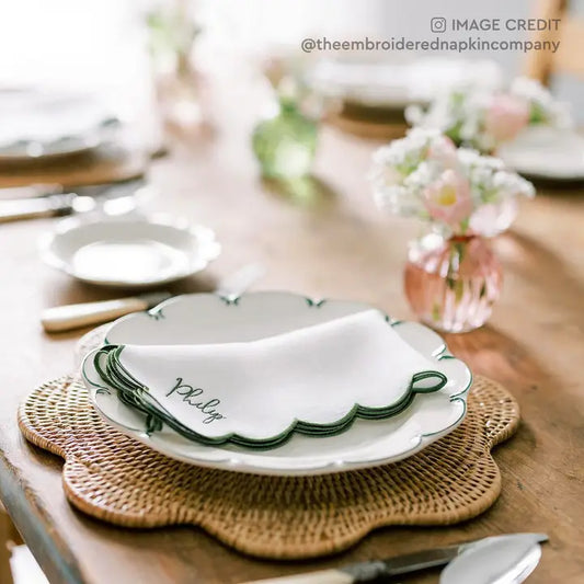 Round Scallop Rattan Placemat
