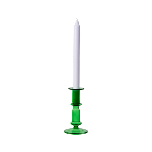 Mouth-blown glass candle holder, Green