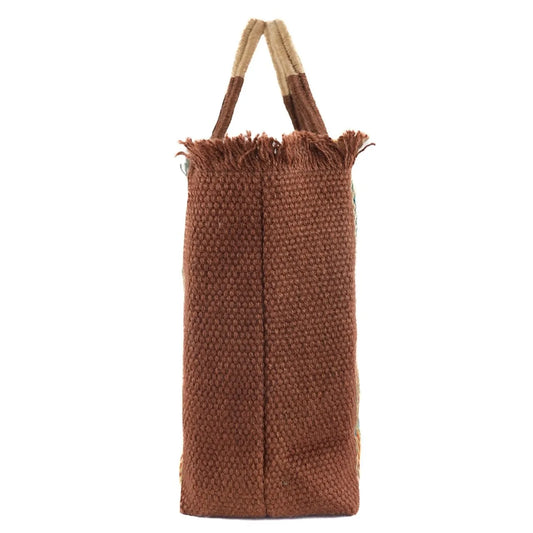 Jute Fringed Shopping Bag brown/grey