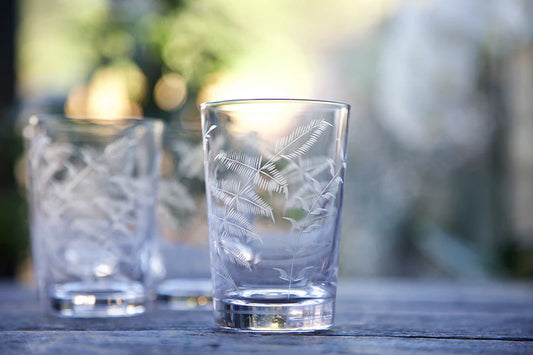 The Vintage List Crystal Tumblers with Fern Design Set of 6