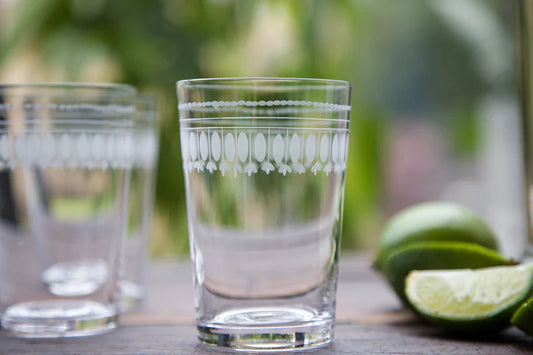 The Vintage List Crystal Tumblers with Ovals Design Set of 6