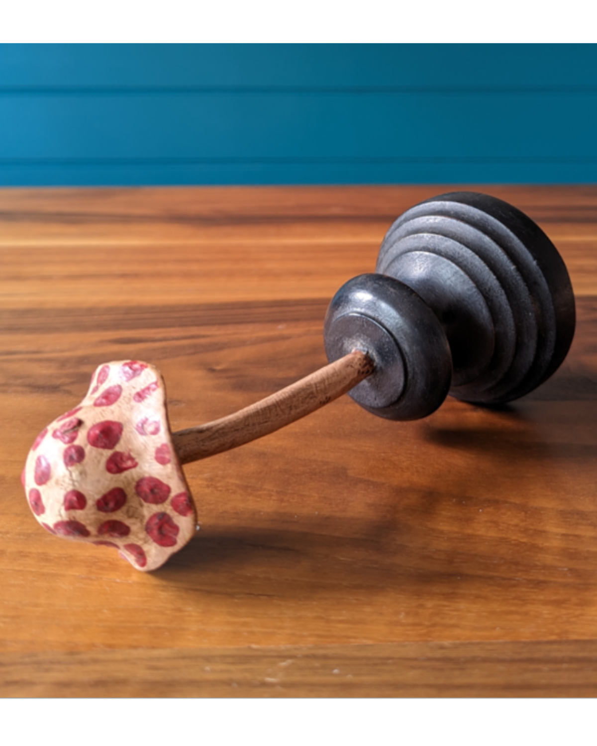 An antique botanical model of a mushroom