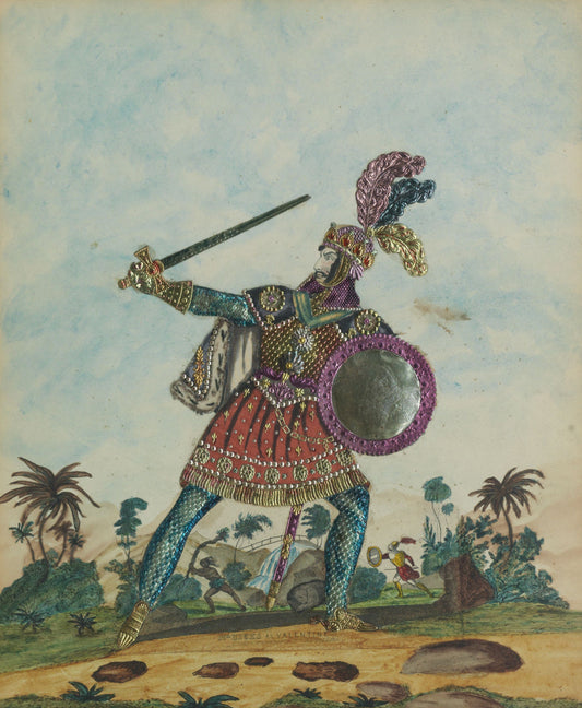 Victorian tinsel print, Mr Hicks as Valentine, circa 1830