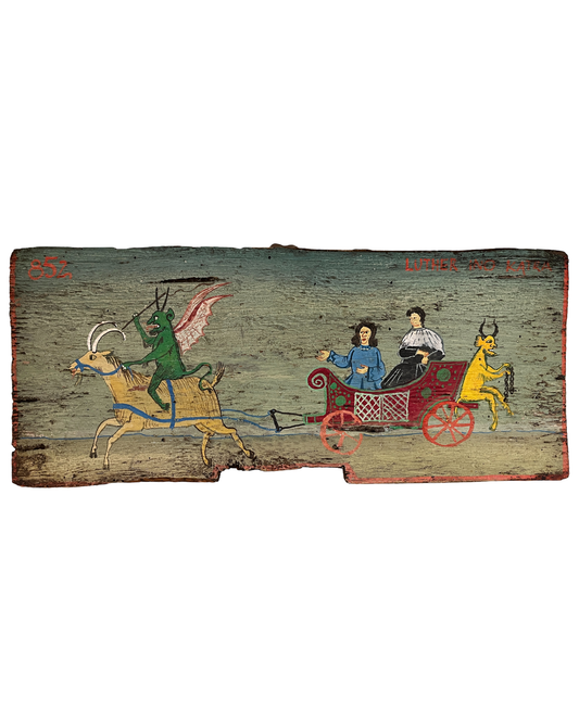 Slovenian Painted Beehive Panel,  late 19th / early 20th Century
