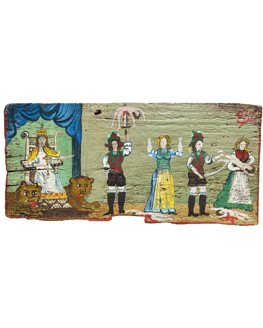 Slovenian Painted Beehive Panel,  late 19th / early 20th Century