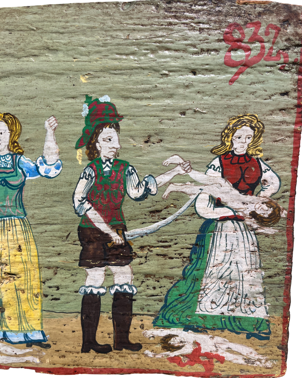 Slovenian Painted Beehive Panel,  late 19th / early 20th Century
