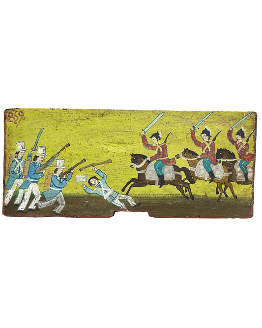 Slovenian Painted Beehive Panel,  late 19th / early 20th Century