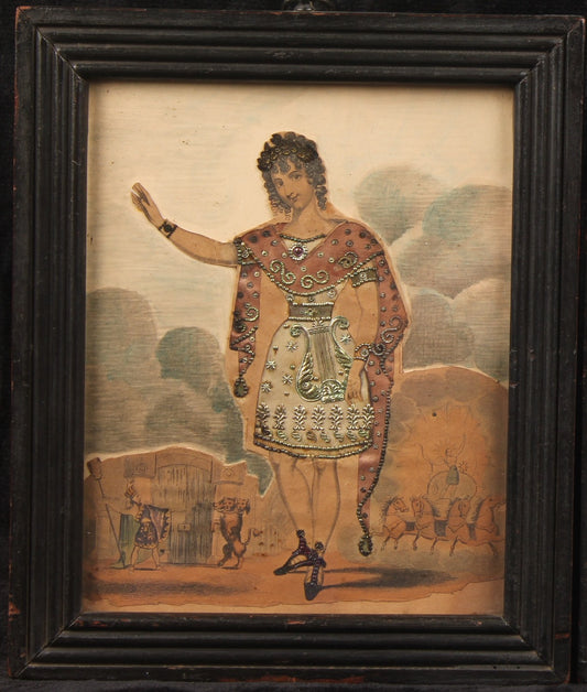 Victorian Tinsel Print, Madame Vestris as Orpheus, circa 1830