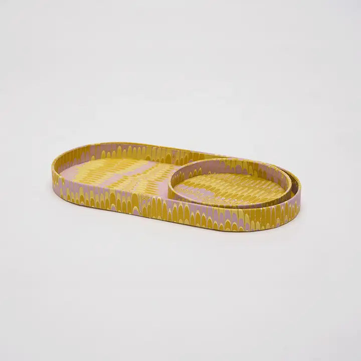 Craftboat Marbled Round Desk Tray Set - Canary Lilac Mountain