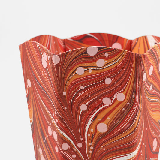 Craftboat Marbled Scalloped Basket 'Fire Whirl Red'
