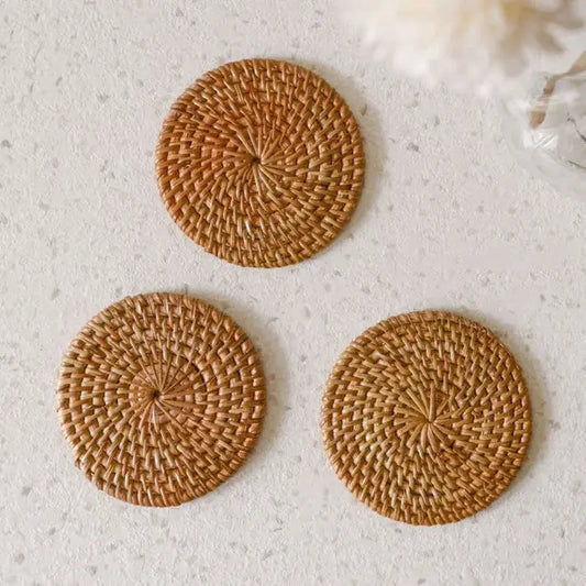 Round Rattan Coaster