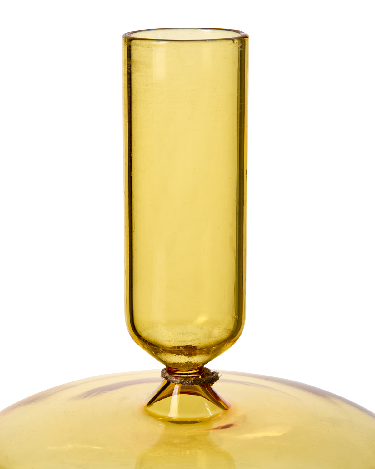 Mouth-blown glass candle holder, Yellow