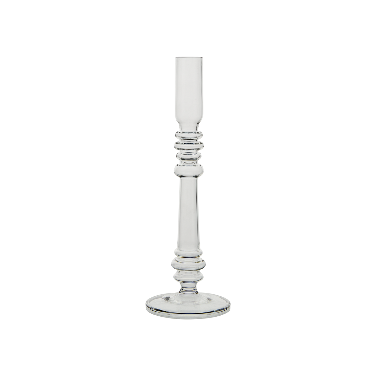 Mouth-blown glass candle holder, Clear