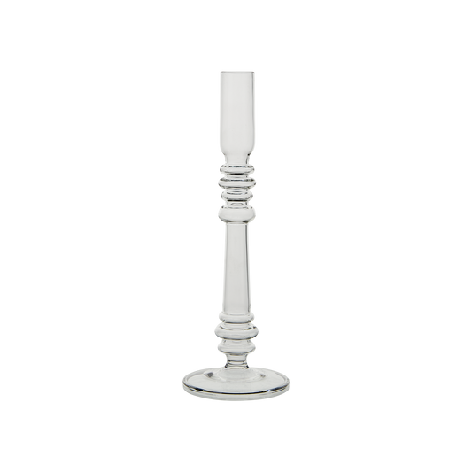 Mouth-blown glass candle holder, Clear