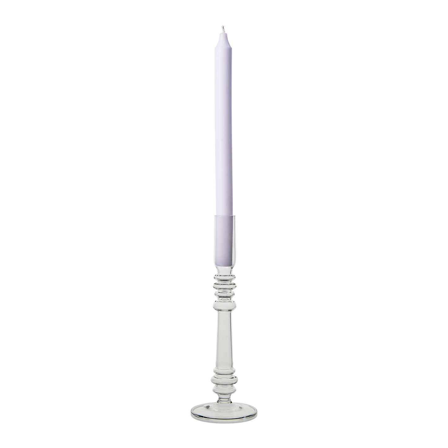 Mouth-blown glass candle holder, Clear