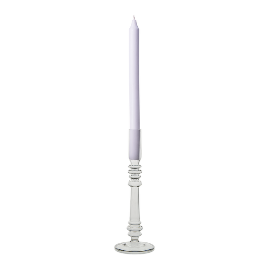 Mouth-blown glass candle holder, Clear