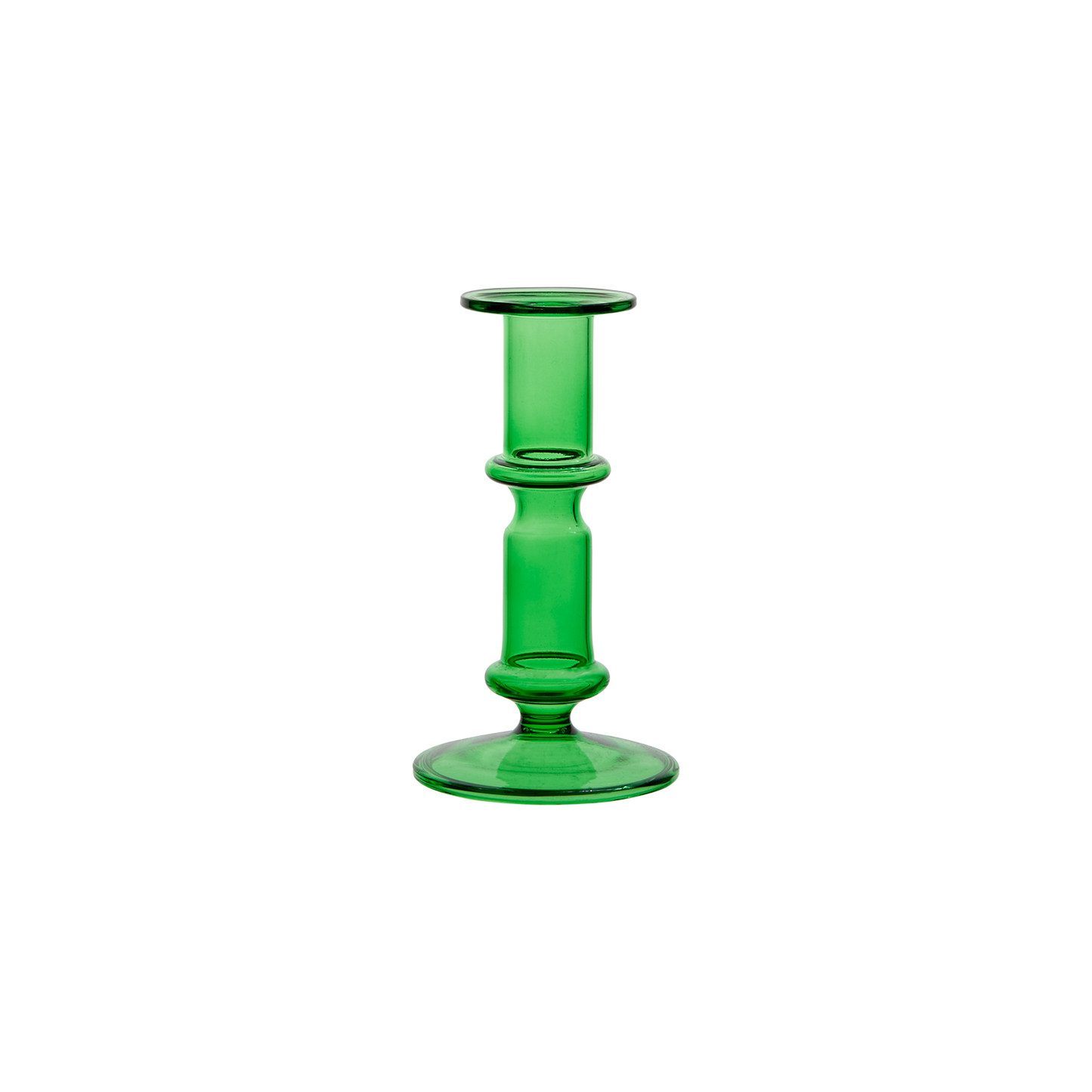 Mouth-blown glass candle holder, Green