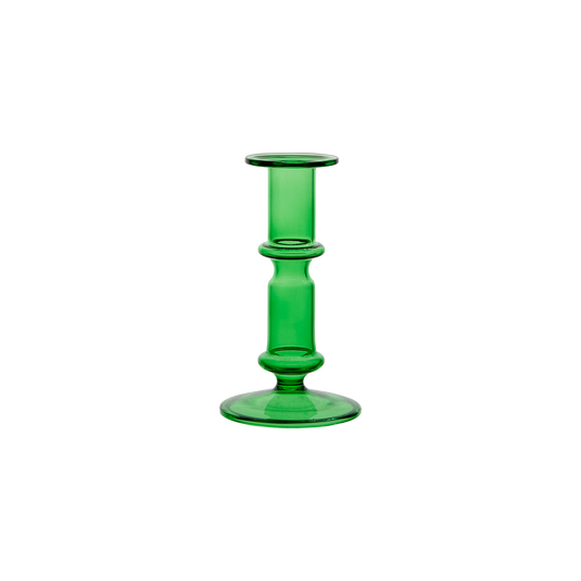 Mouth-blown glass candle holder, Green