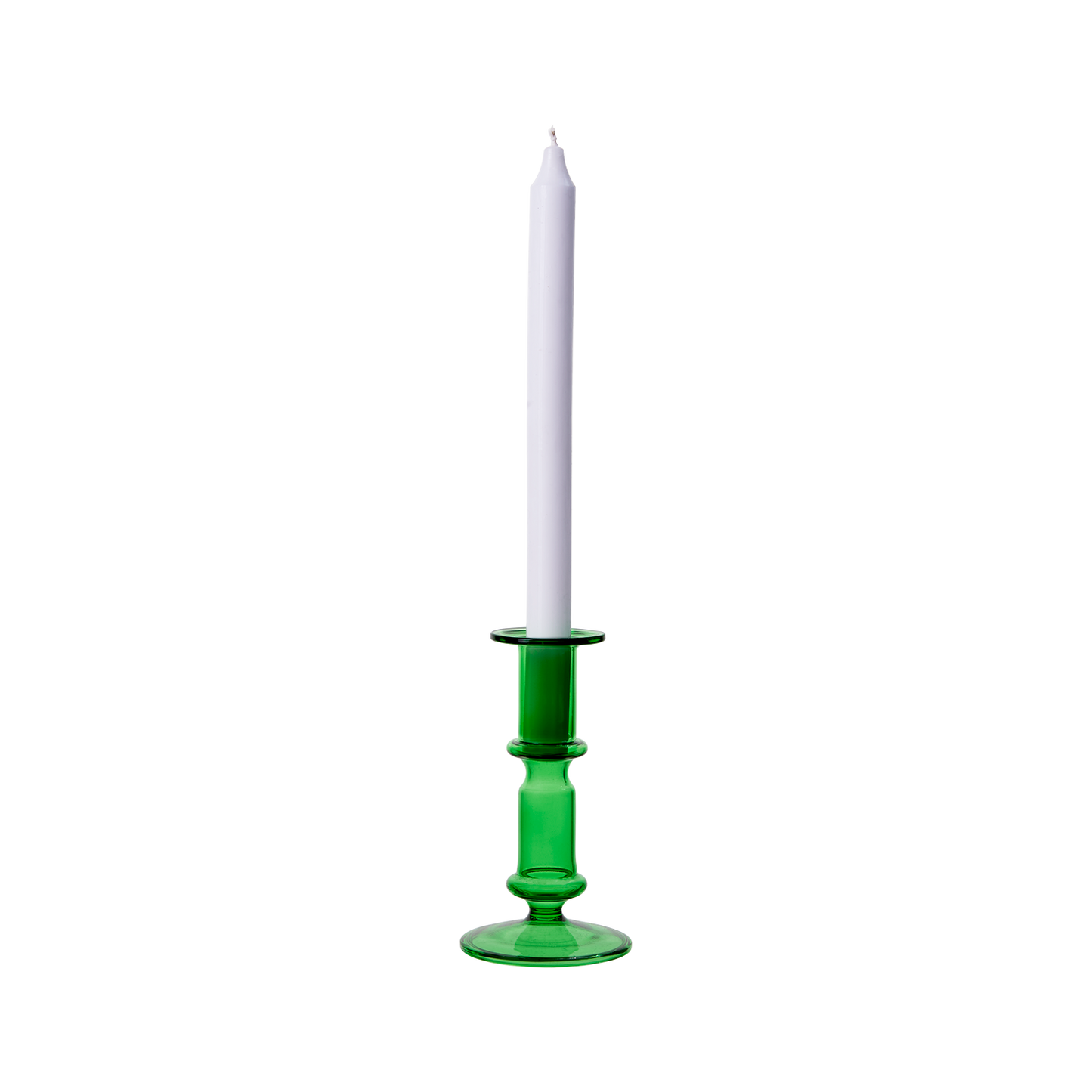 Mouth-blown glass candle holder, Green