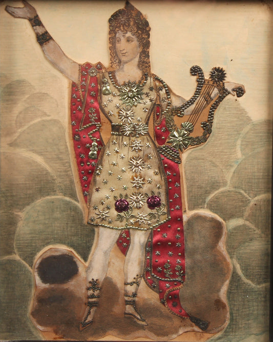 Victorian Tinsel Print, Madame Vestris as Apollo, circa 1830