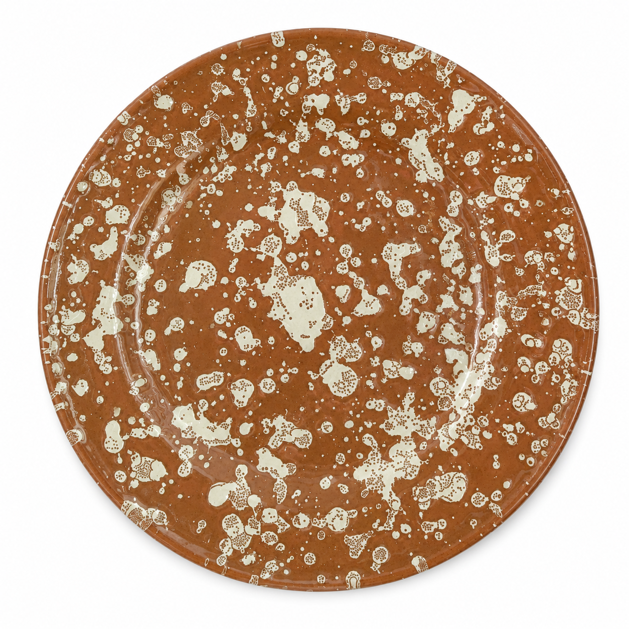 Almanac Splatter Side Plate, brown/white