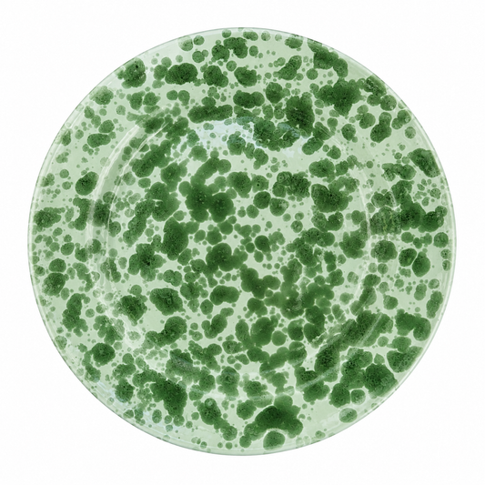 Almanac Splatter Side Plate, mint/emerald
