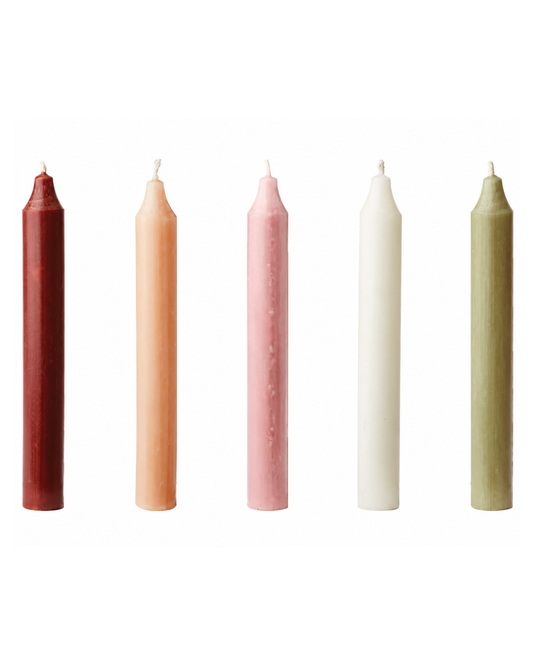 Rustic Taper candle - five colours
