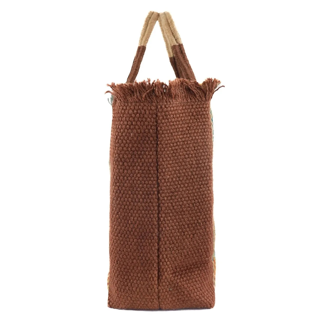 Jute Fringed Shopping Bag brown/grey