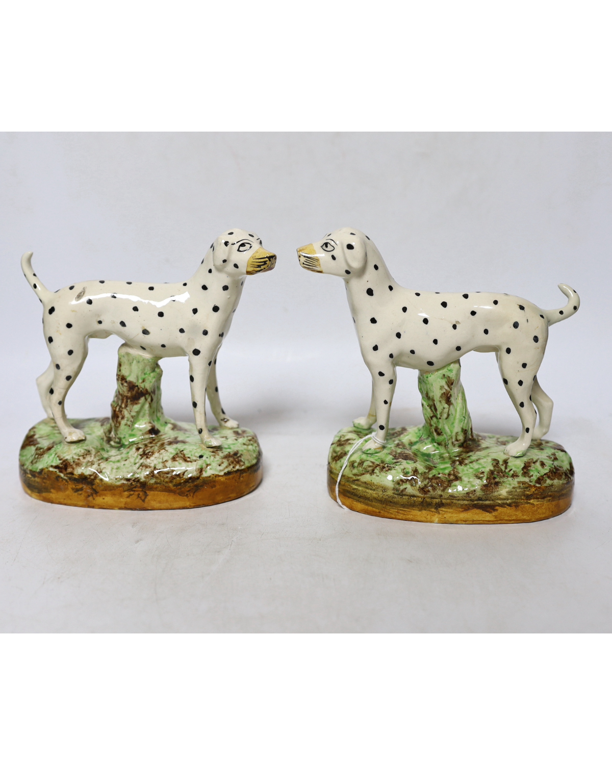A Pair of Staffordshire Ceramic Dalmatians, circa 1850