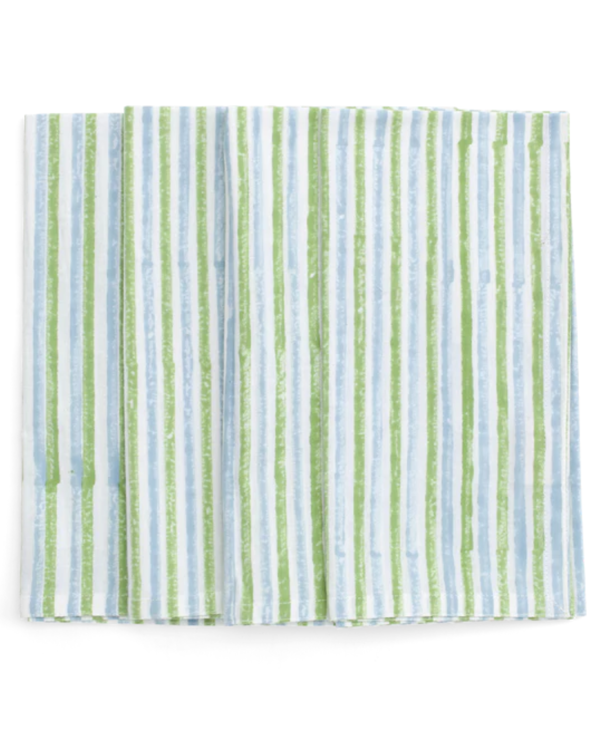Napkins with Stripe Multi in Green & Blue by Chamois