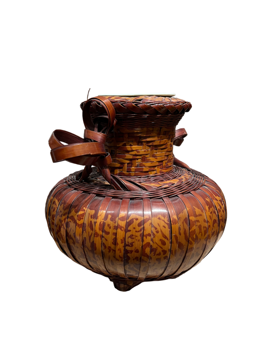 Cesto vintage giapponese in bambù per Ikebana