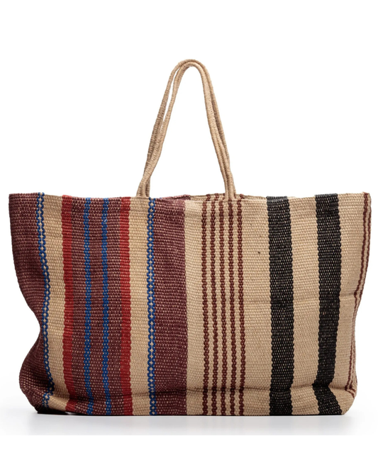 Extra large jute bag with long handles – 117/AM pattern mix