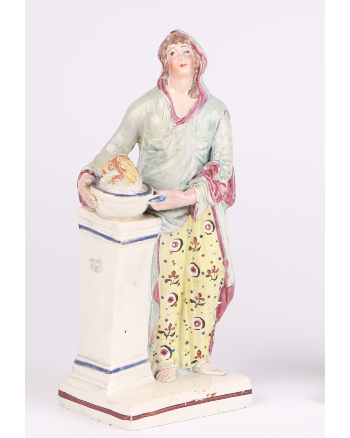 A Neo-Classical Pearlware Ceramic Figurine Of Meadea At The Altar of Diana, circa 1800