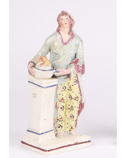 A Neo-Classical Pearlware Ceramic Figurine Of Meadea At The Altar of Diana, circa 1800