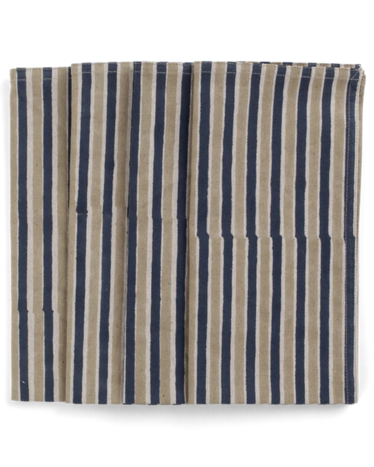 Napkins with Stripe Multi print in Beige & Blue by Chamois