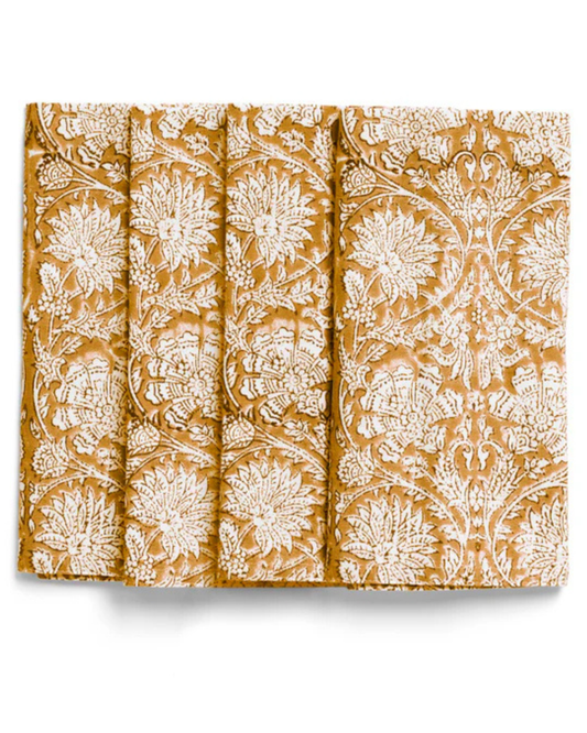Set of 4 Paradise Napkins in Lion Yellow by Chamois