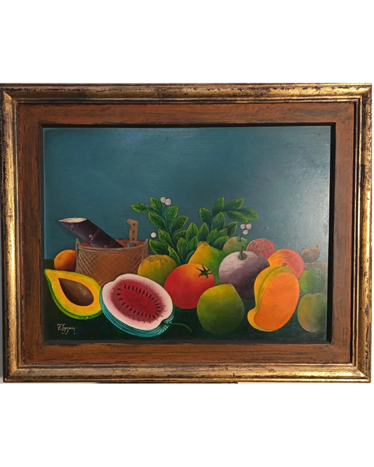 Fritzner Lamour, Still Life With Fruit', Oil On Panel