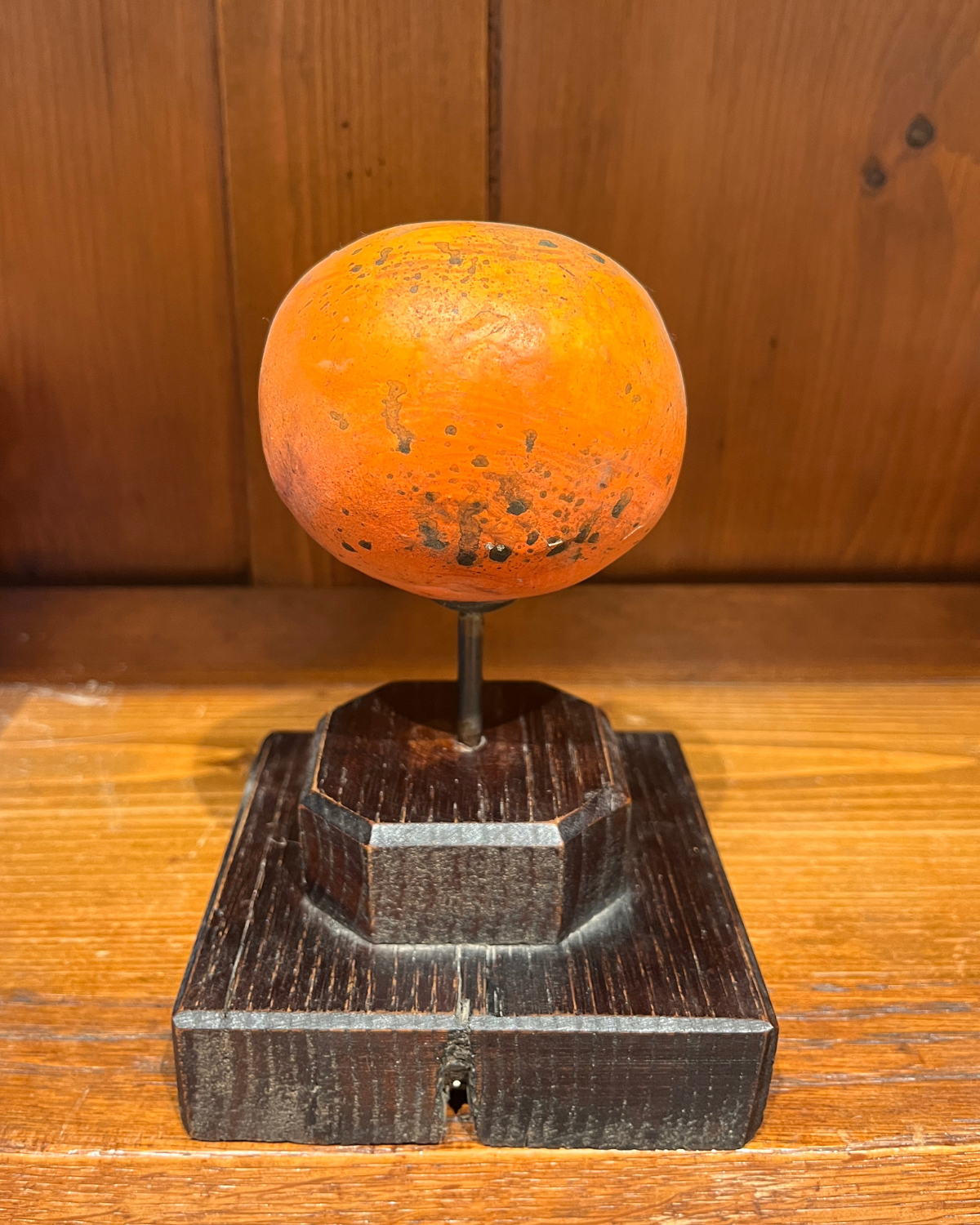 A painted gesso botanical model of a persimmon, early 20th century