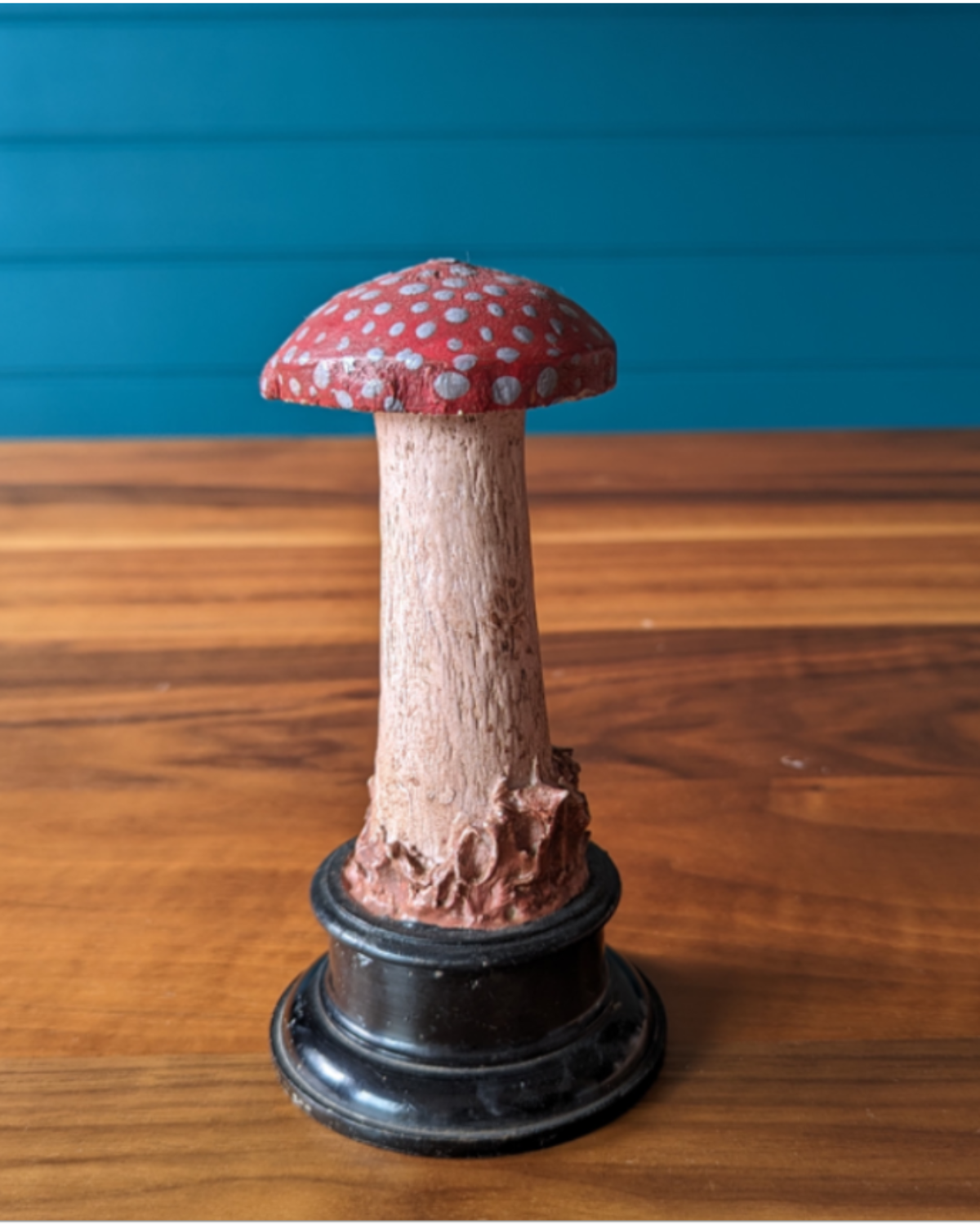 An antique botanical model of a mushroom