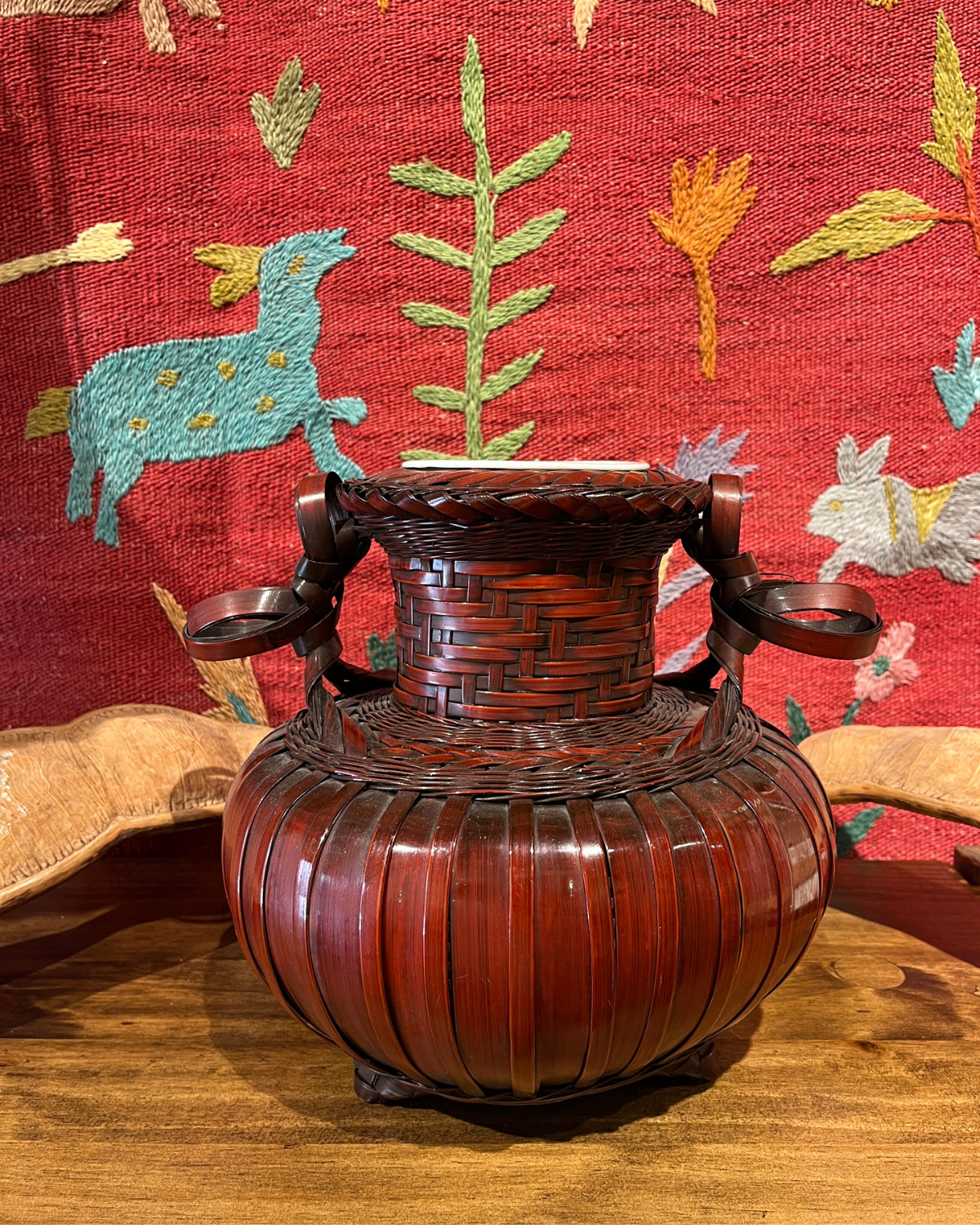 A Vintage Japanese Bamboo Ikebana Basket