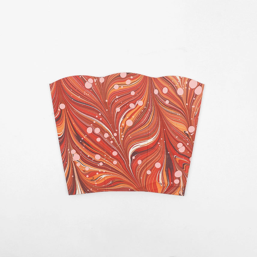 Craftboat Marbled Scalloped Basket 'Fire Whirl Red'