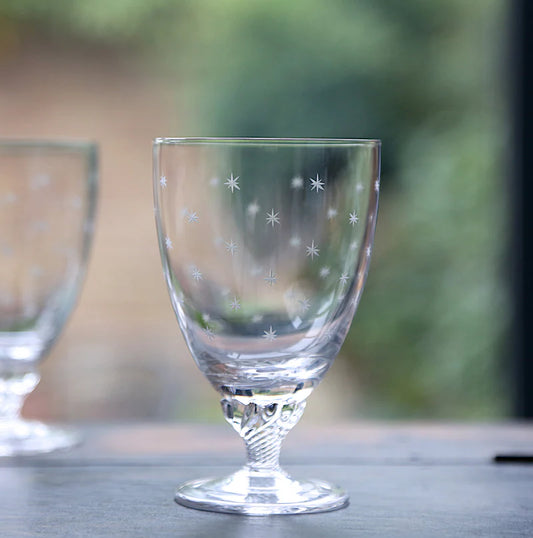 The Vintage List Crystal Bistro Glasses with Stars Design Set of 6