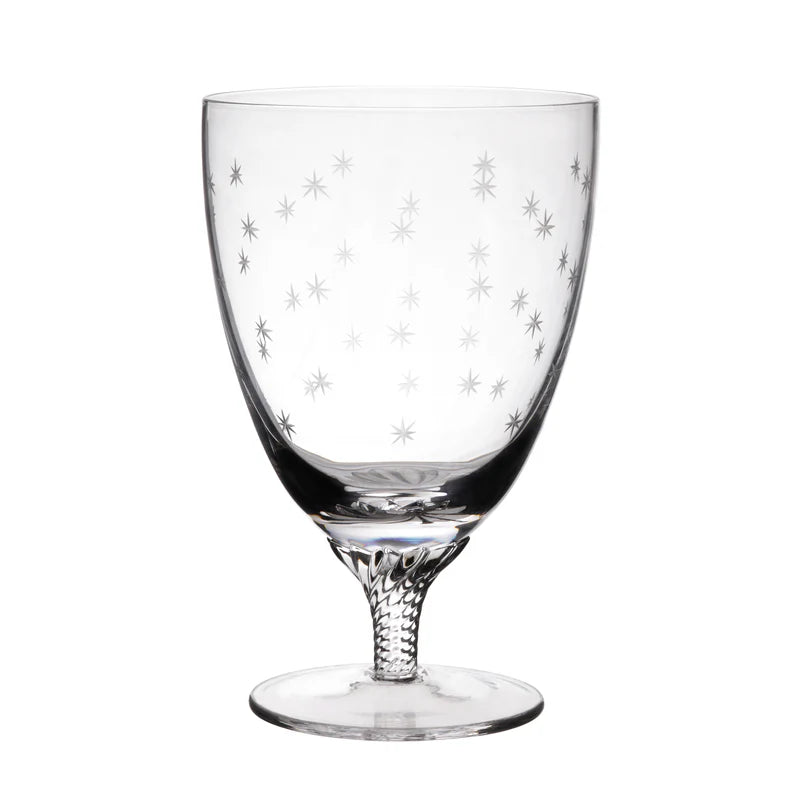 The Vintage List Crystal Bistro Glasses with Stars Design Set of 6