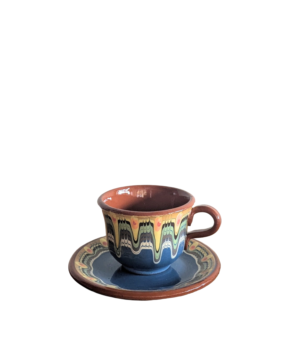 Tazzina da espresso in ceramica Troyan con piattino - vari colori