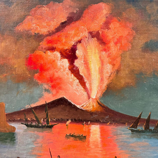 'The Eruption of Mount Vesuvius', oil on canvas, circa 1900