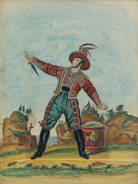 Victorian tinsel print, Mr Osbaldiston as Hoffer, circa 1830