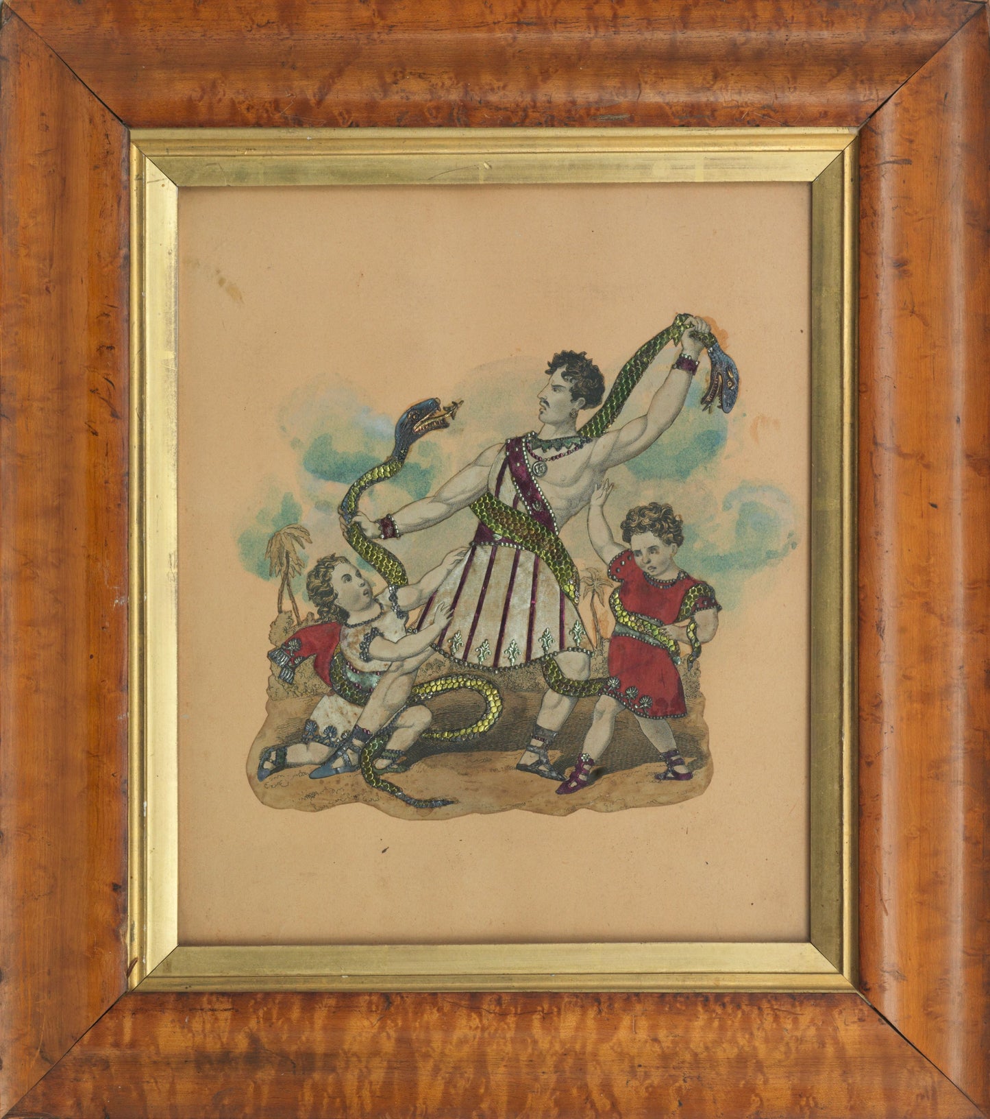 Victoria tinsel print, Monsr. Martin combating the boa constrictor, circa 1830