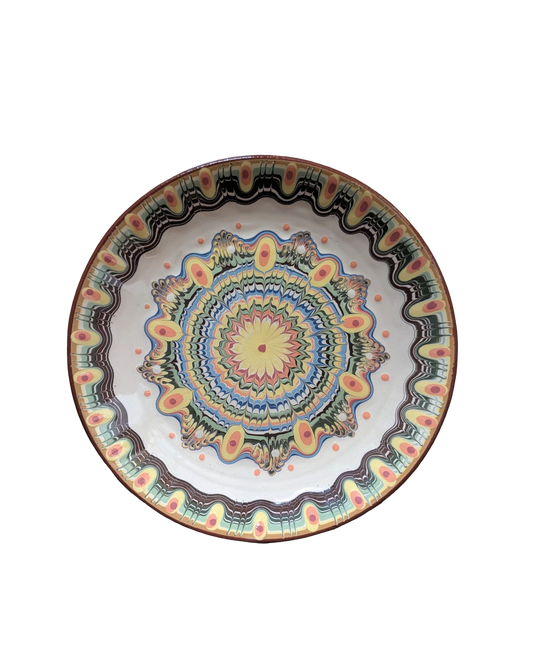 Piatto piano in ceramica Troyan - vari colori