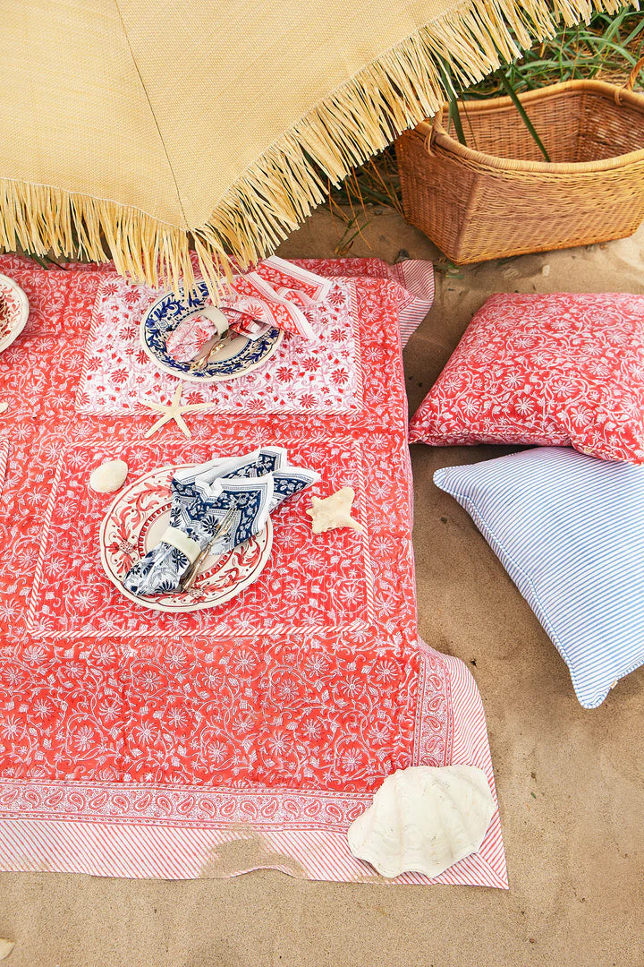 Margerita tablecloth in Summer Red by Chamois